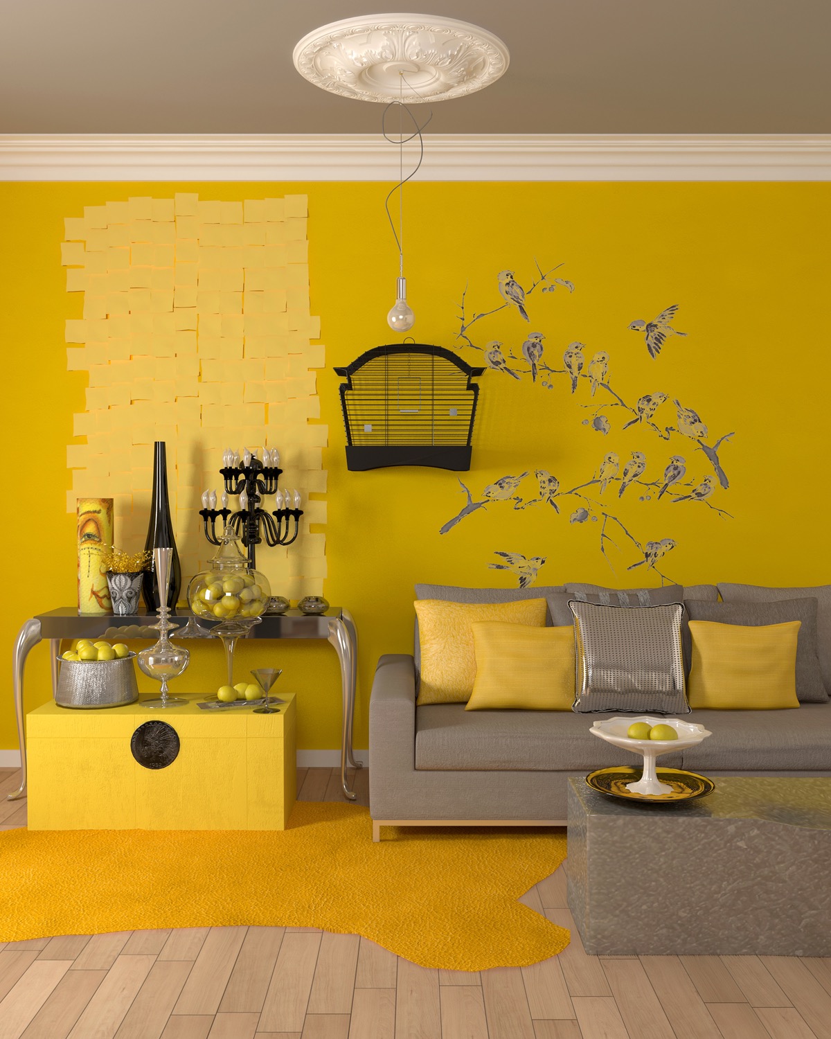 Yellow room decoration