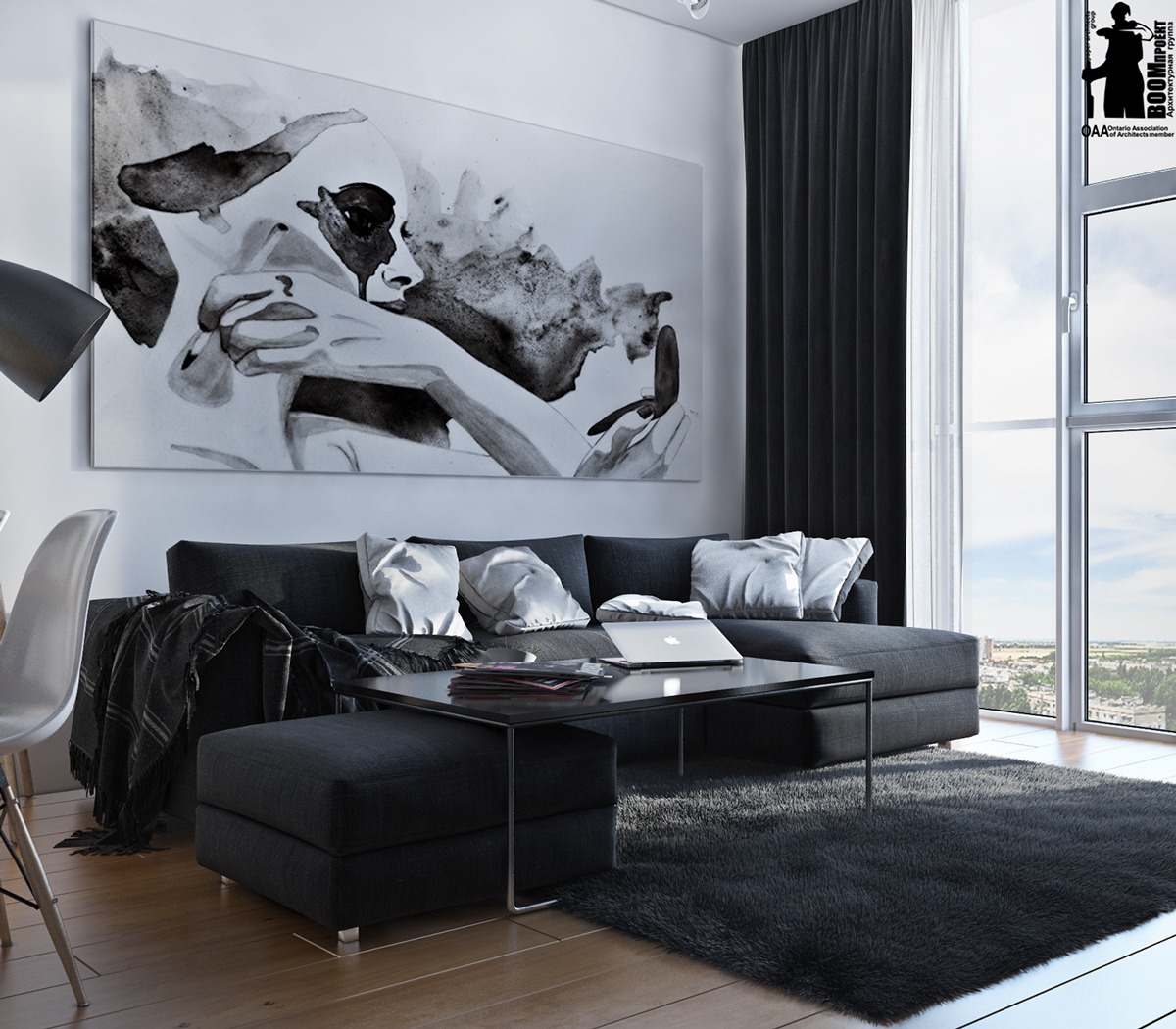 black and white interior design idea