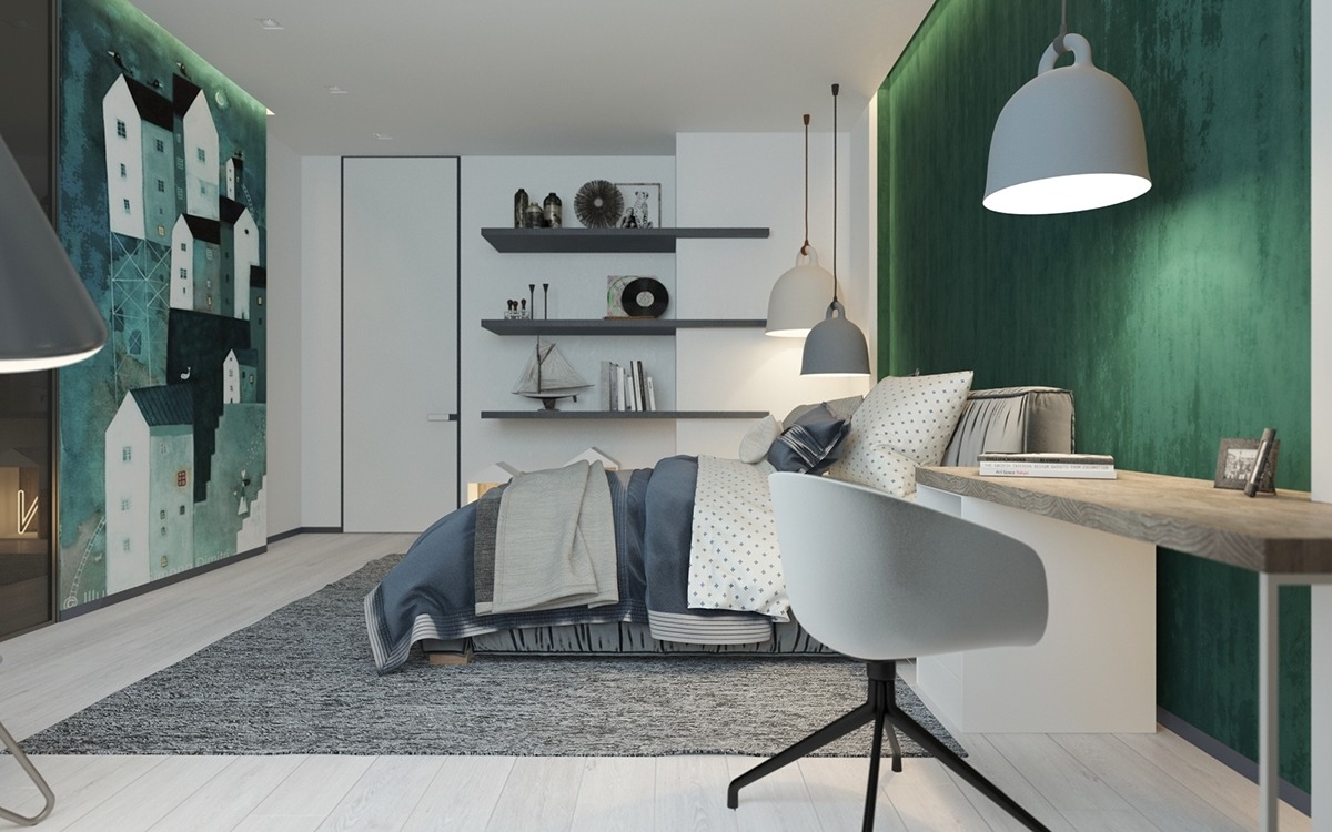 Green bedroom design ideas