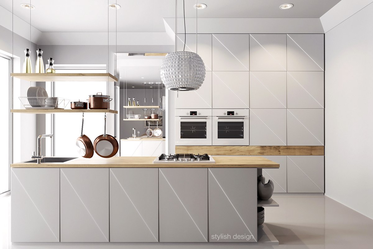 20 Awesome White and Wood Kitchen Design Ideas - RooHome | Designs & Plans