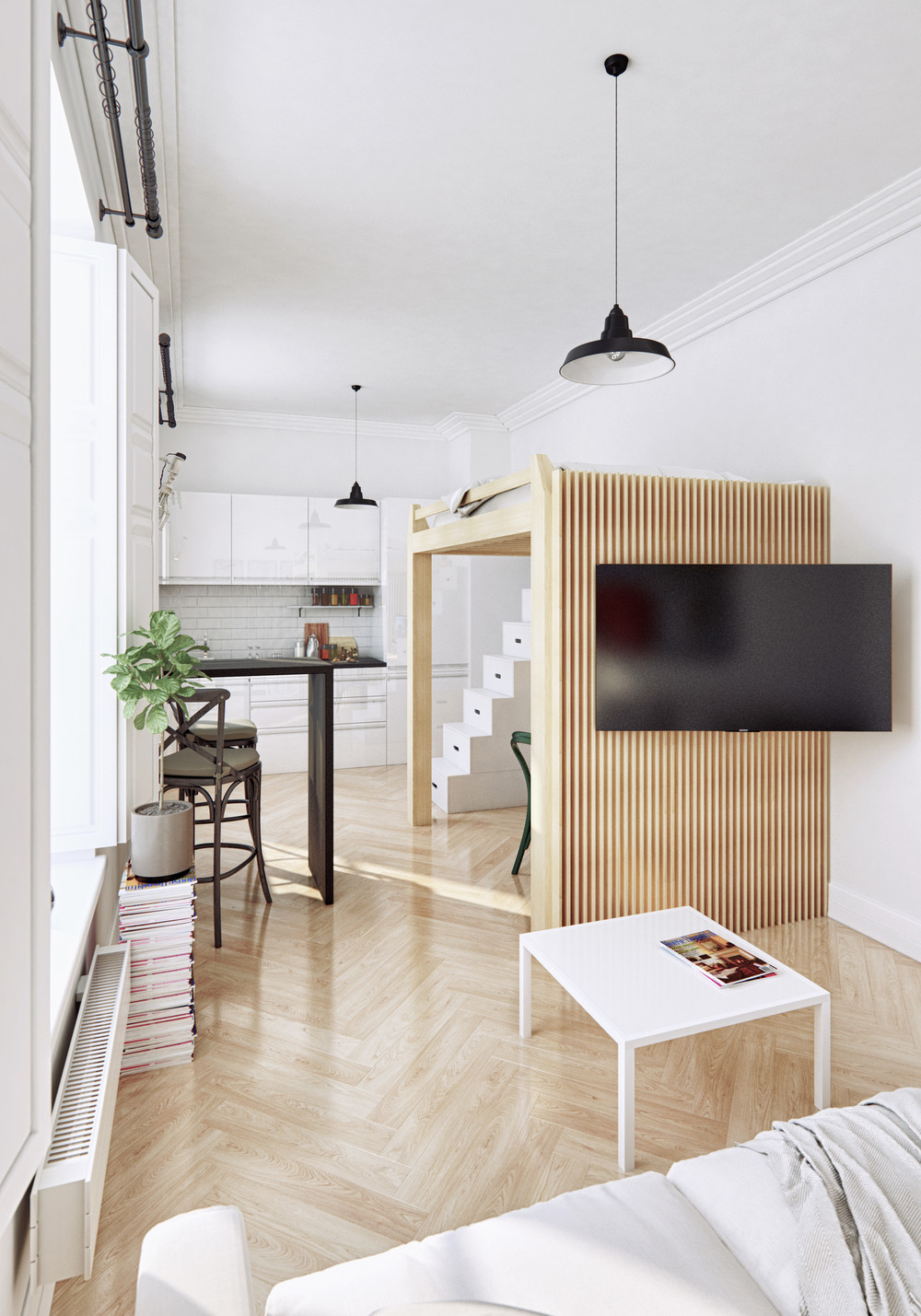 2 Small Apartment with Modern Minimalist Interior Design - RooHome