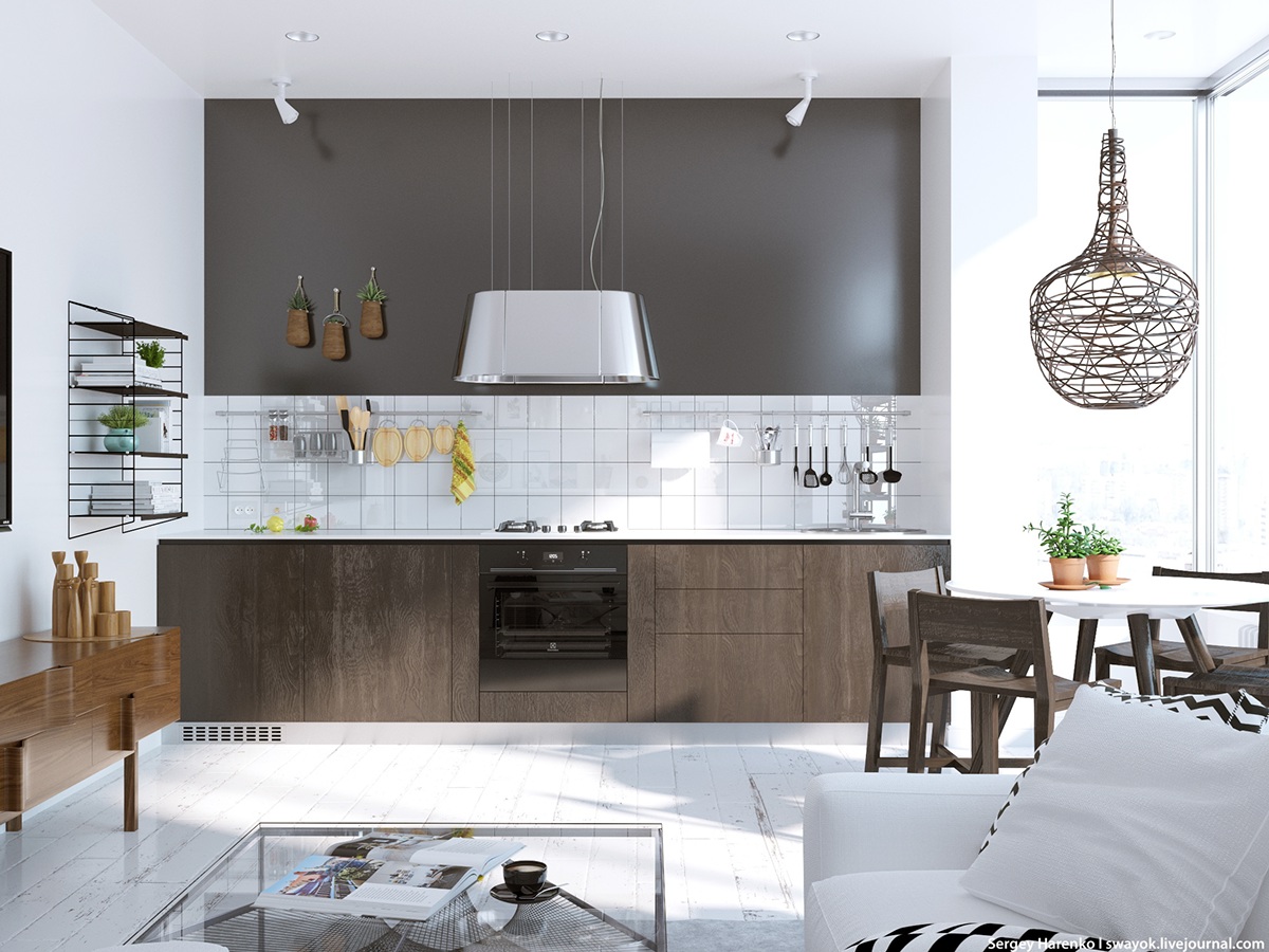 white minimalist kitchen design style