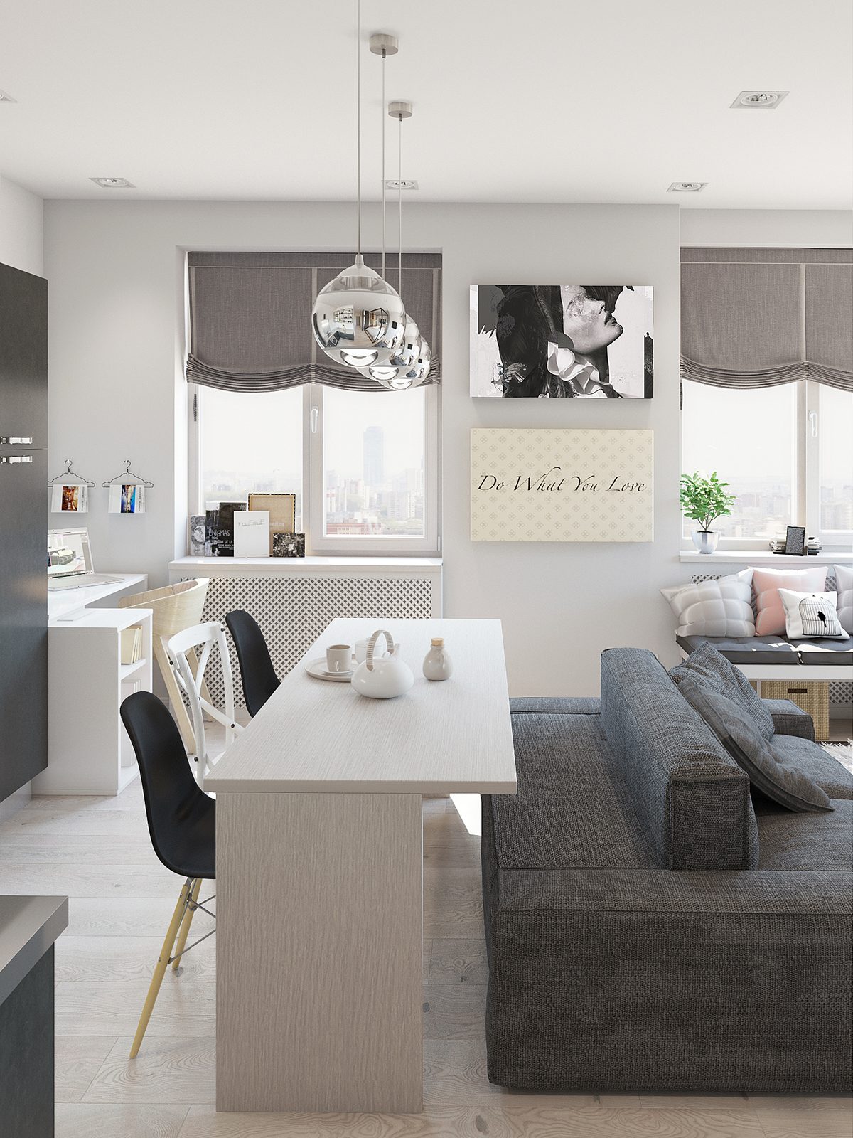 Studio Apartment Interior Design With Cute Decorating Ideas - RooHome