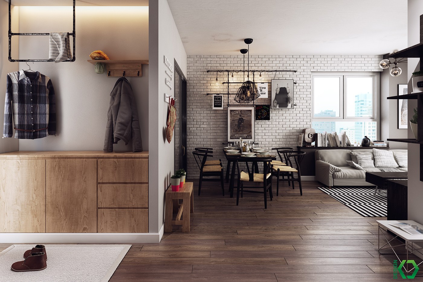 A Charming Nordic Apartment Interior Design by Koj Design  RooHome  Designs \u0026 Plans