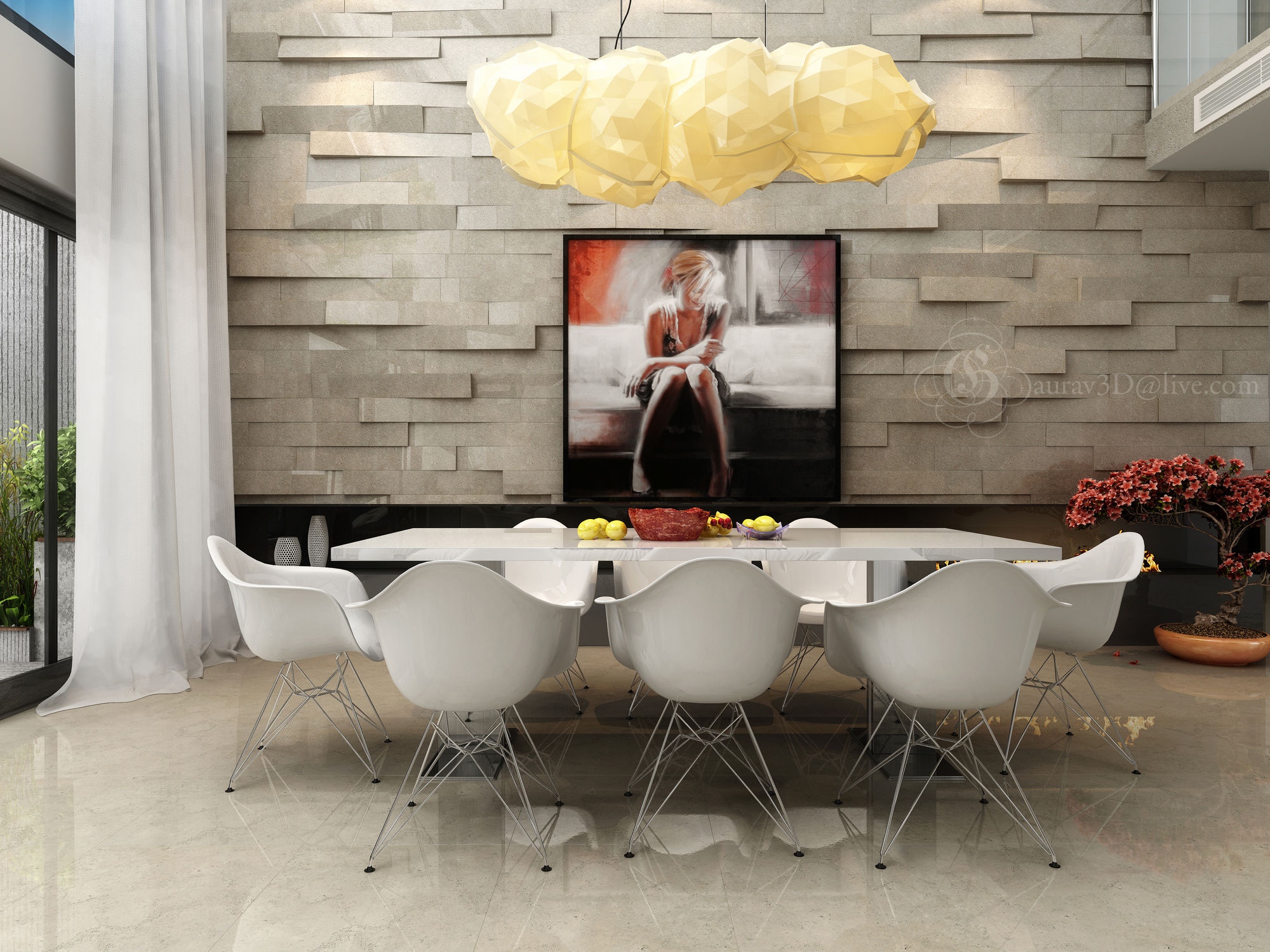 luxury white dining room