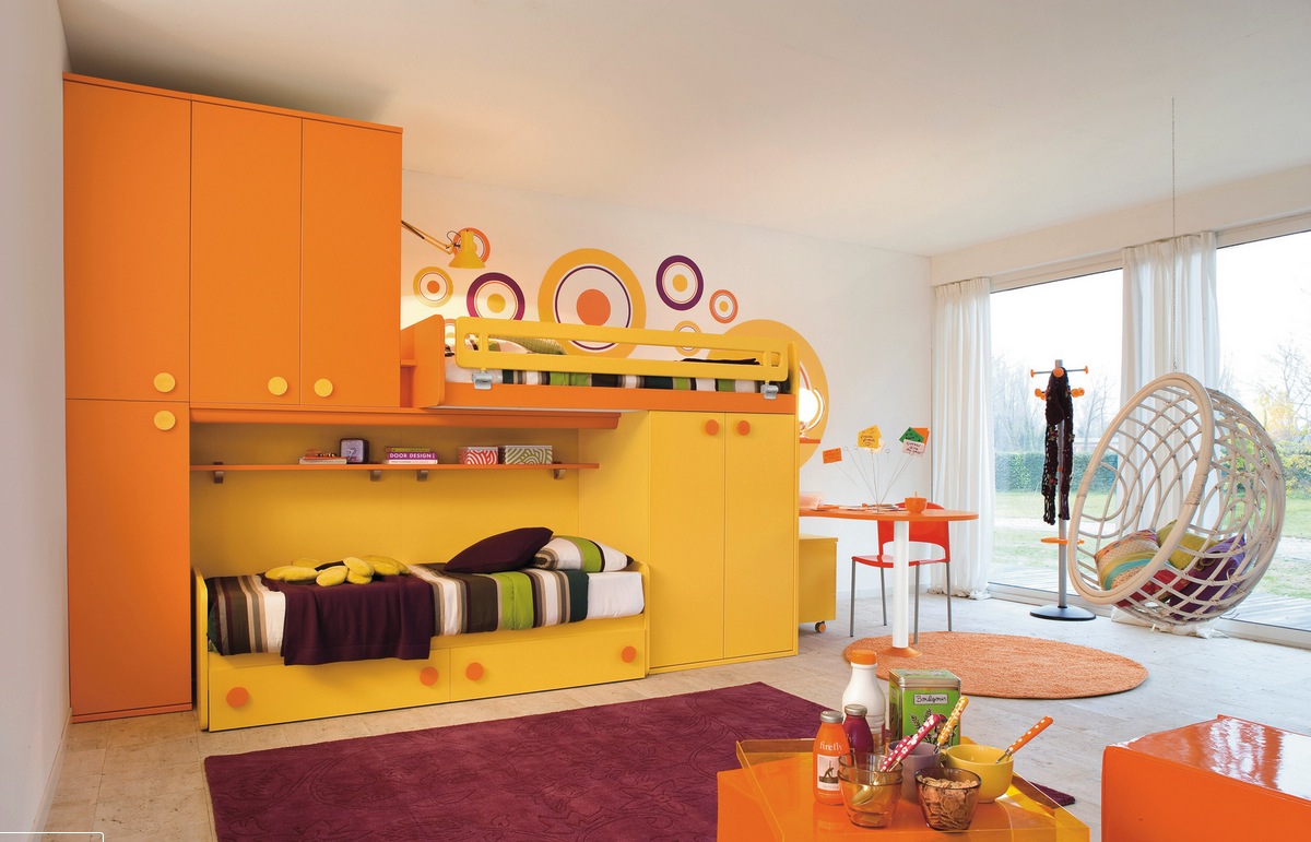 orange kid's bedroom design