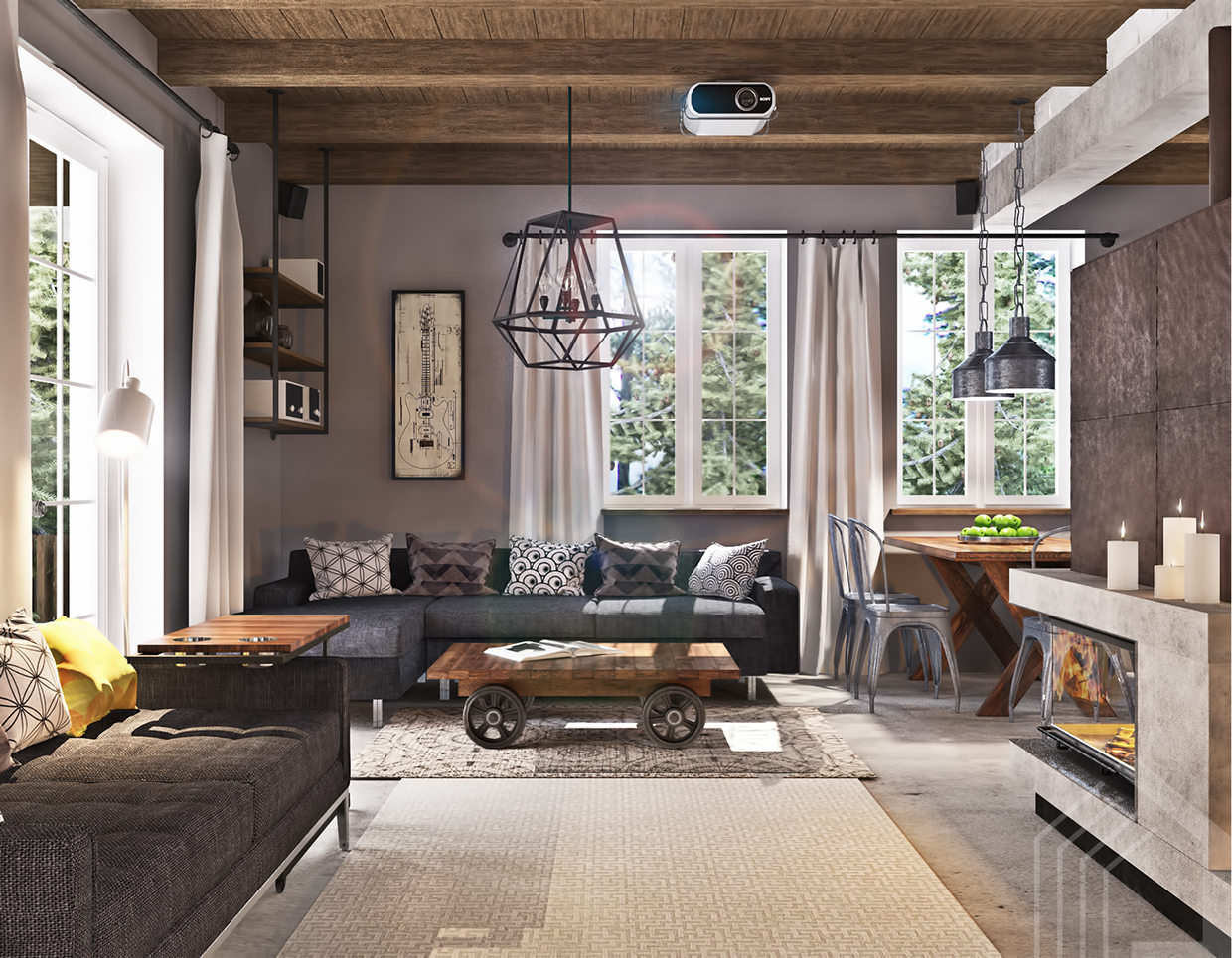 Studio Apartment Design With Industrial Decor Looks So Minimalist And