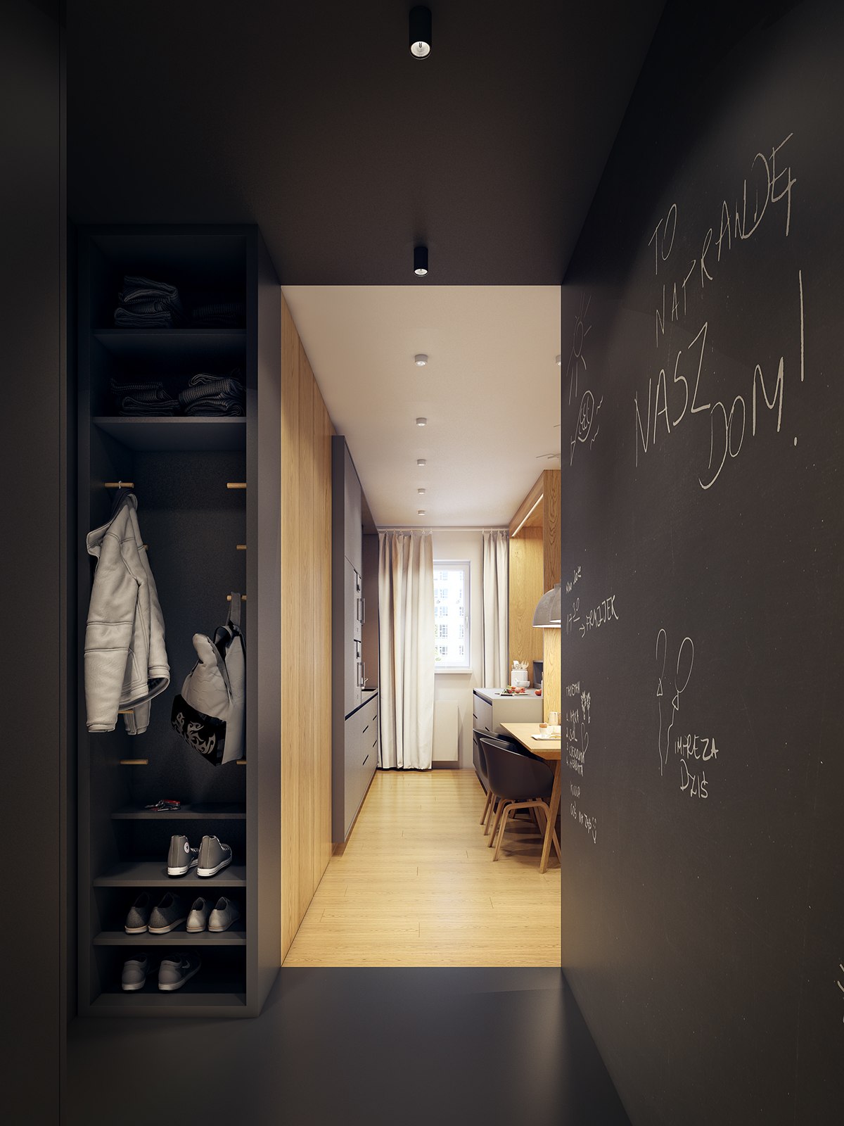 modern gray apartment interior design