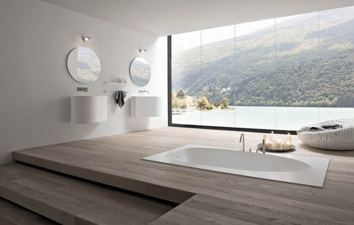 relaxing white modern bathroom
