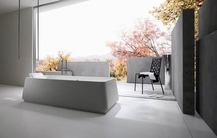 modern bathroom with outside view
