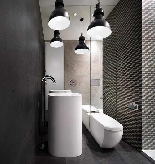 Modern bathroom design with modern furniture