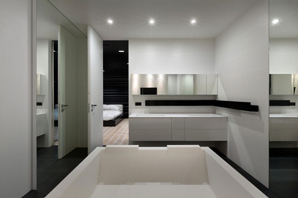Modern bathroom design with modern interior