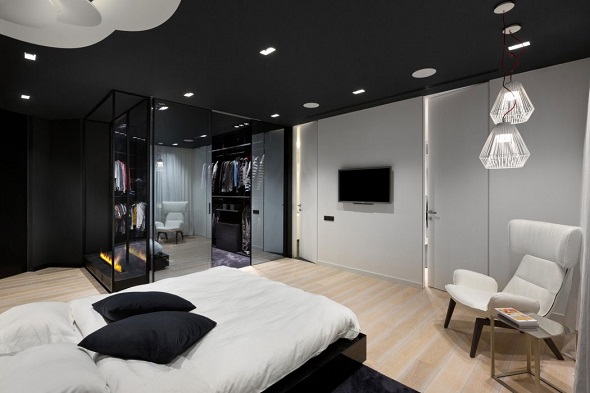 Modern bedroom design with modern furniture