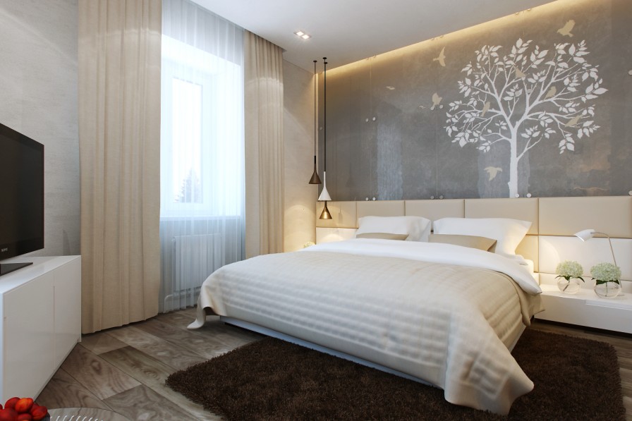 simple bedroom with artwork decor