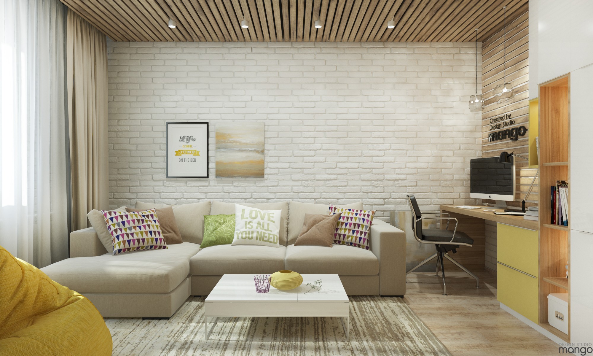 wall texture small living room design