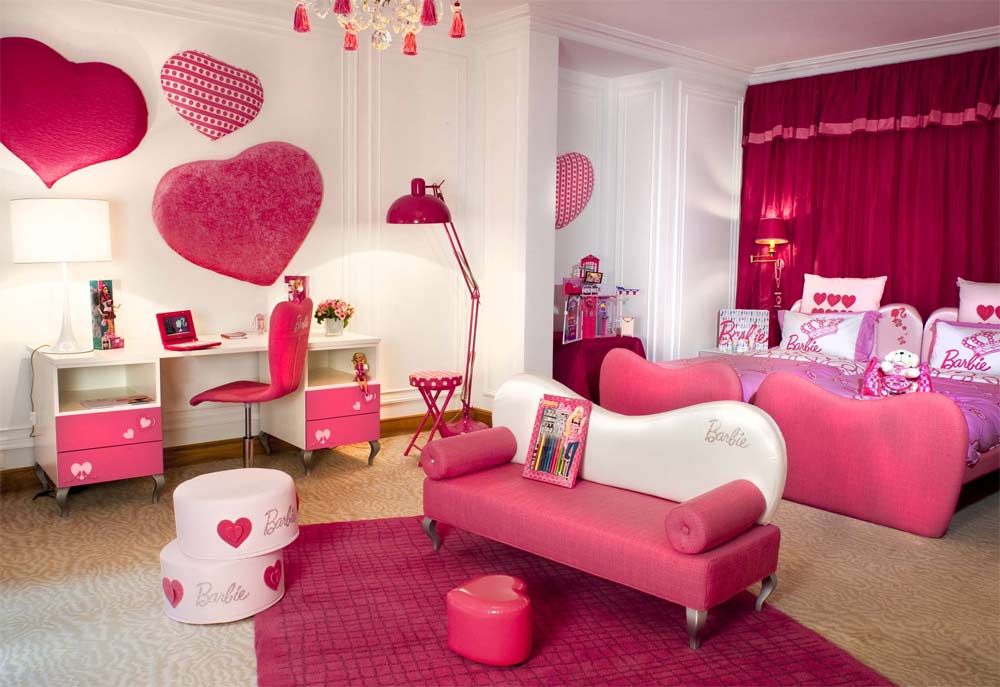 adorable pink girls bedroom decor