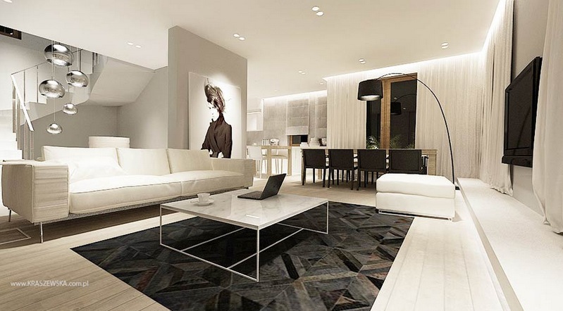white living room with perfect design