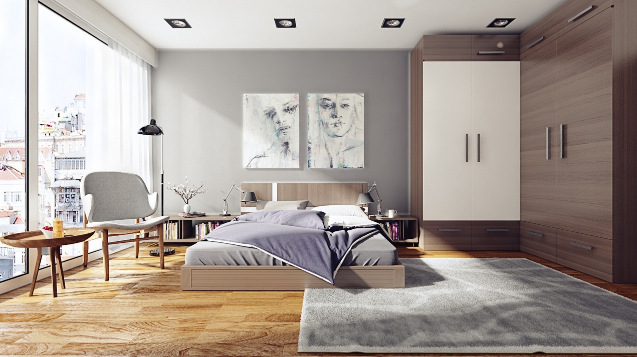 gray modern bedroom design