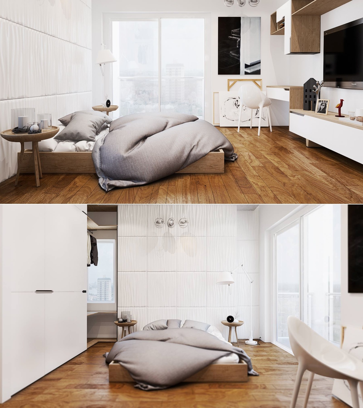 white modern bedroom decor