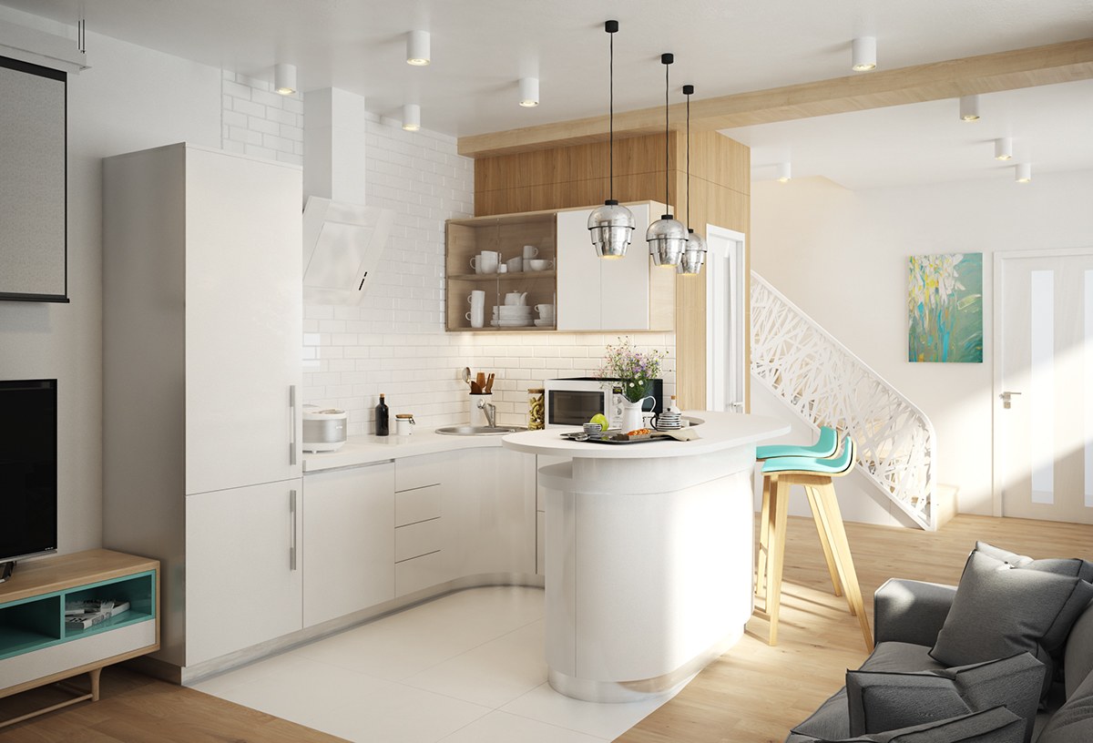 white simple kitchen design