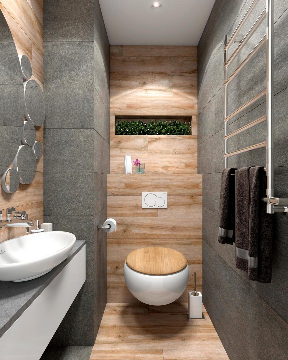 gray contemporary wooden bathroom