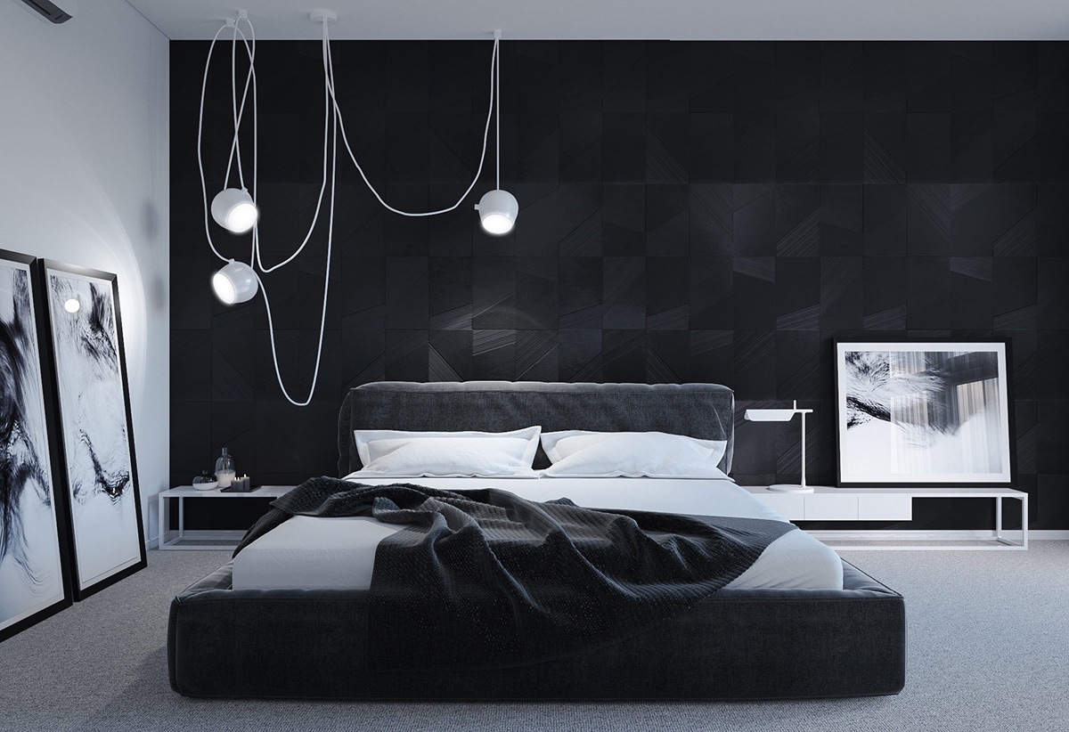 gorgeous dark bedroom design