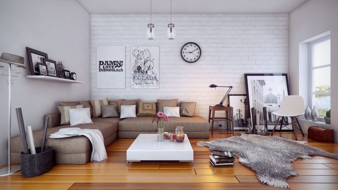 white spacious living room