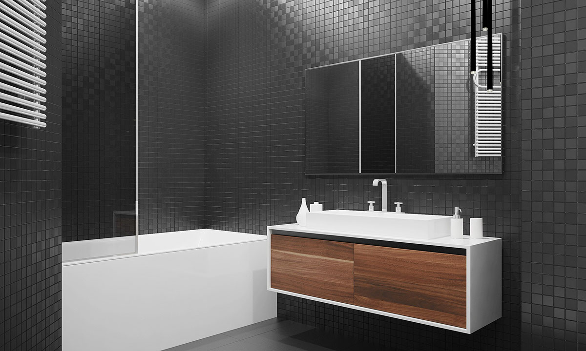 simple gray bathroom design