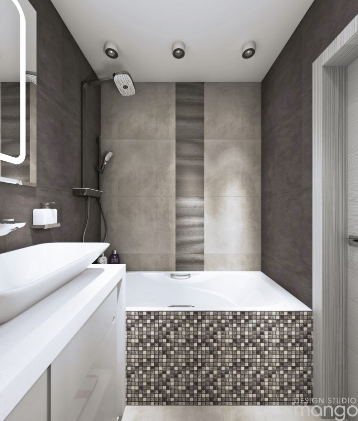 gray small bathroom design