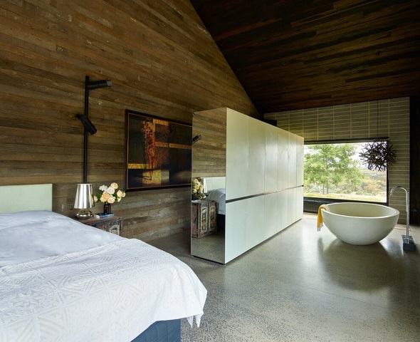 Modern wooden bedroom interior design