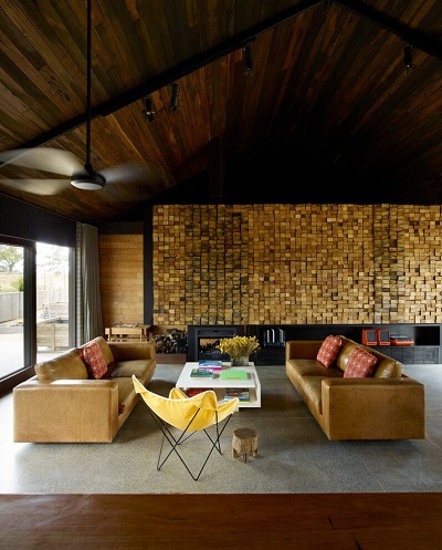 Modern wooden single interior design