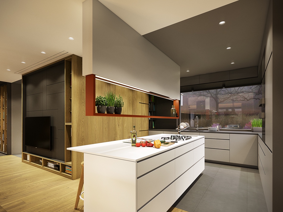 gray modern kitchen design