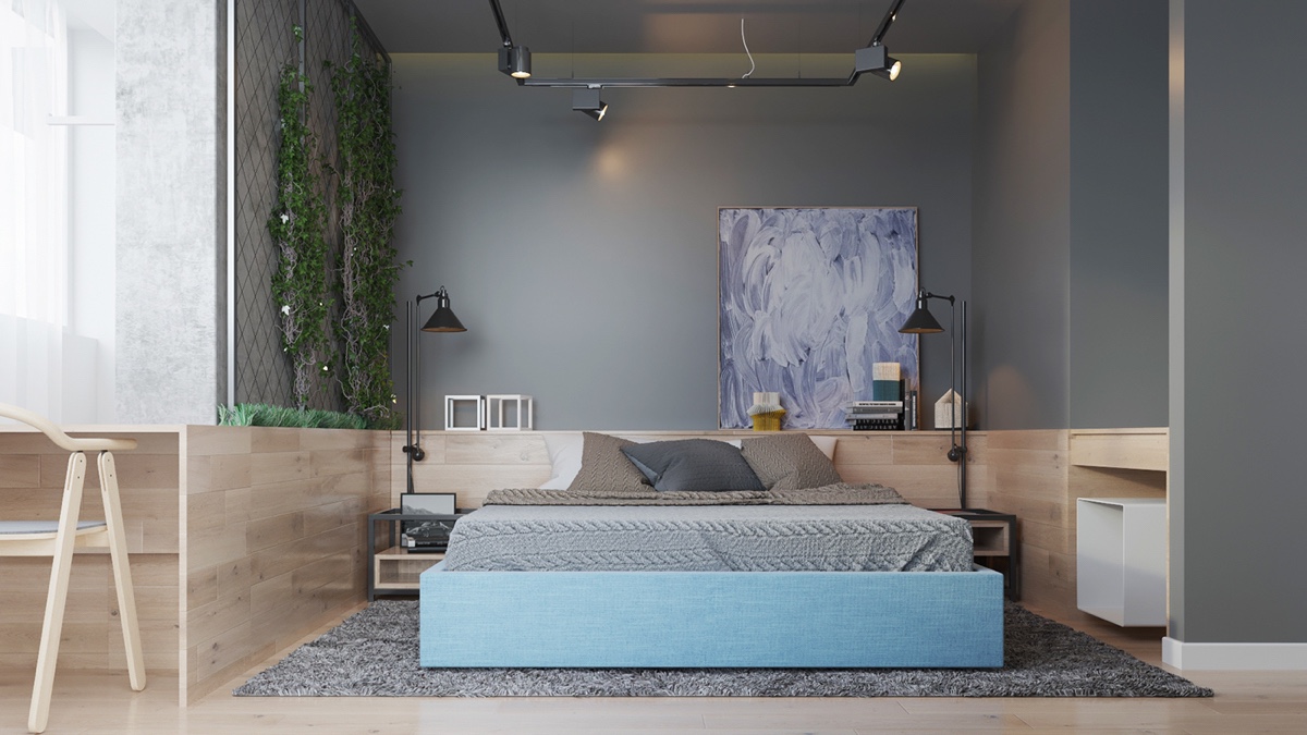 contemporary gray bedroom decor