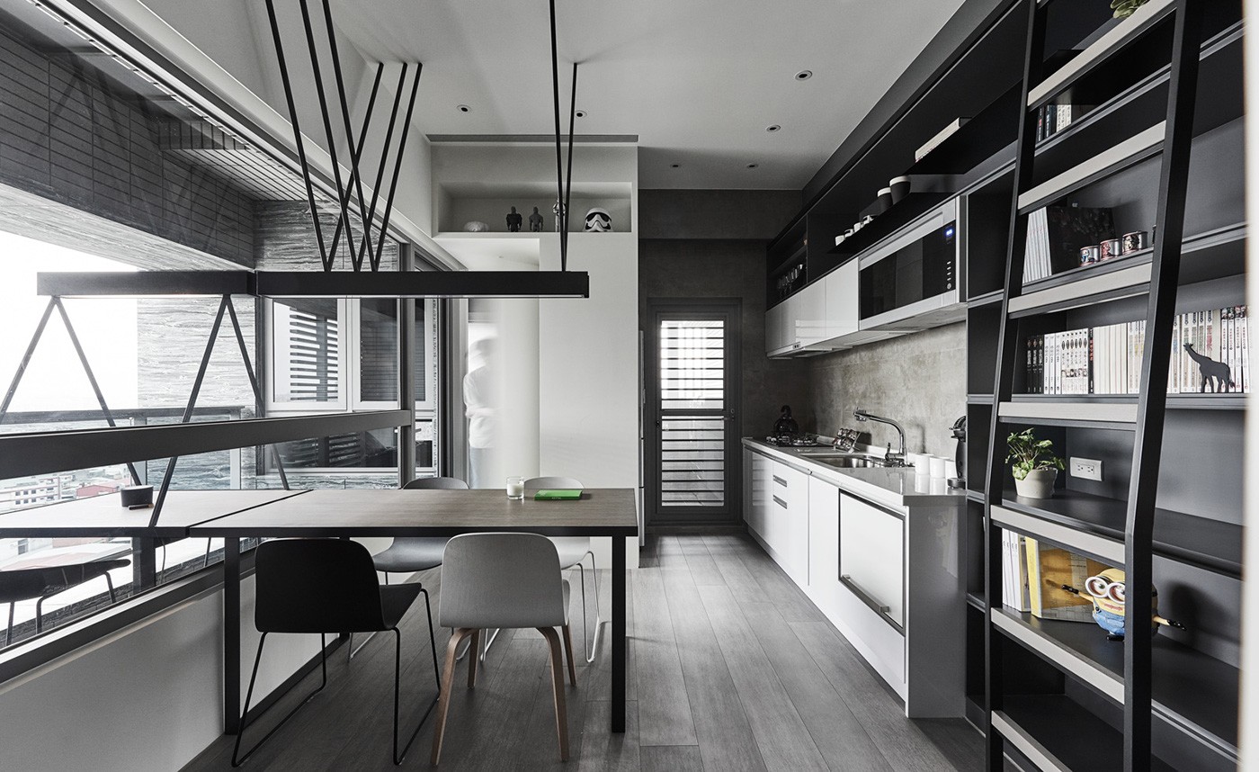 contemporary gray kitchen design