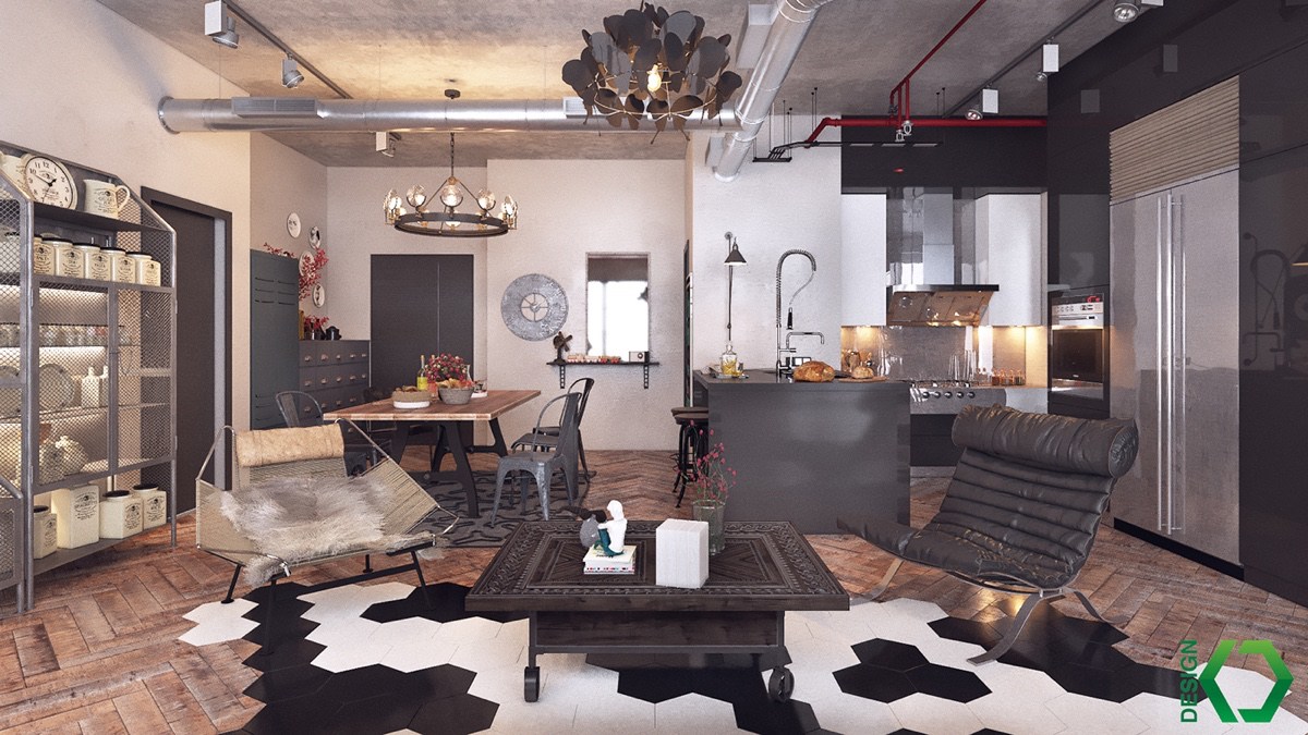 Types of industrial loft apartment designs which applied with ...