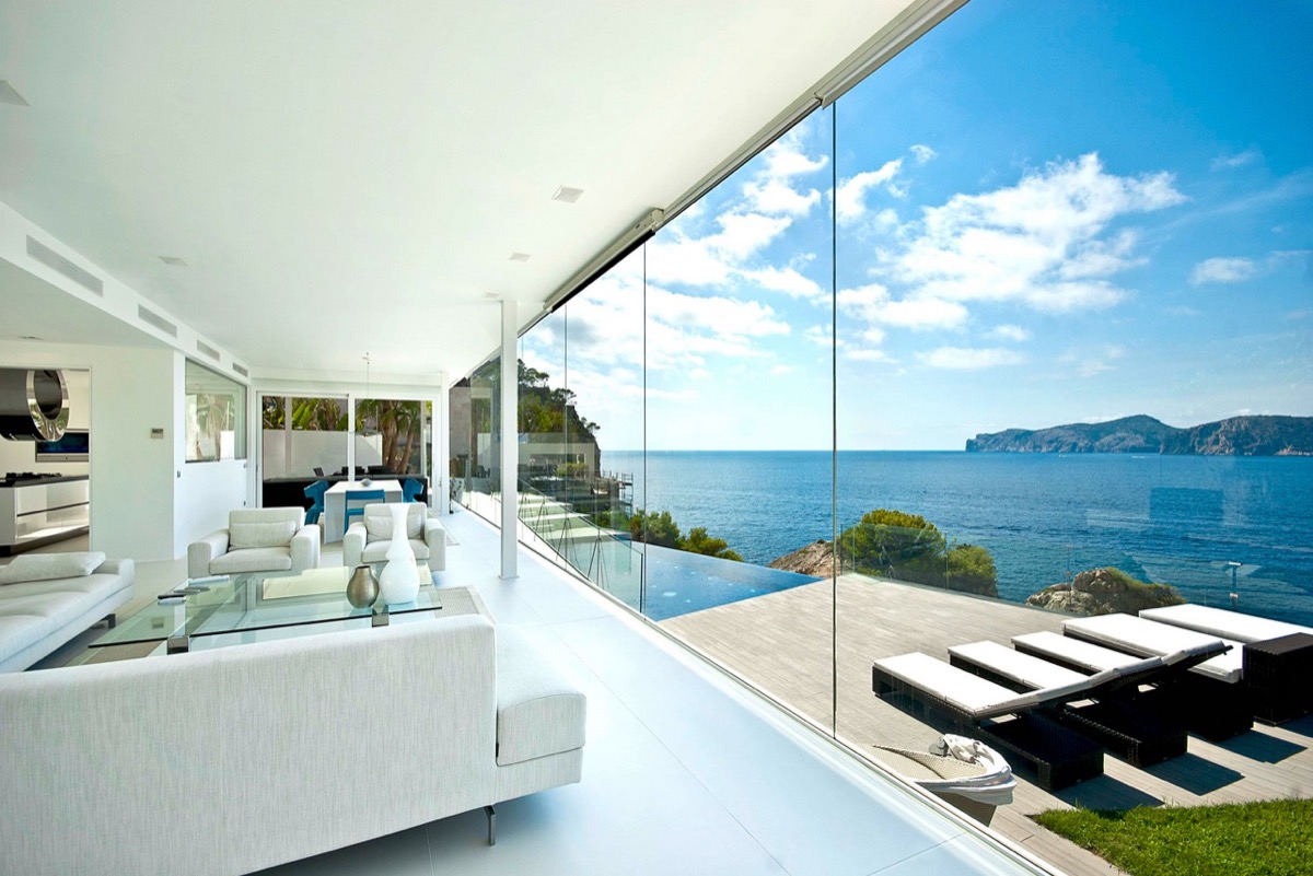 spacious living room with beautiful view 