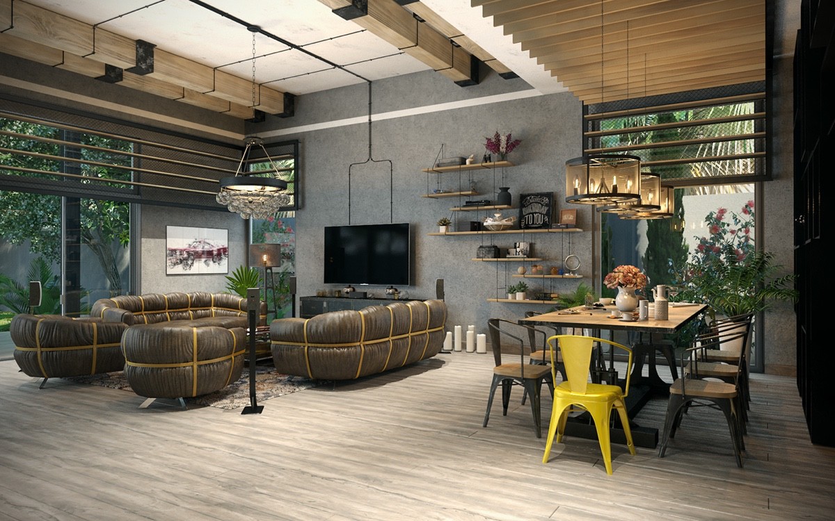 Types of industrial loft apartment designs which applied with ...