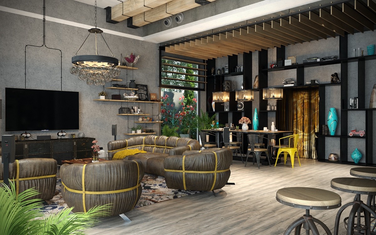 Types of industrial loft apartment designs which applied with ...