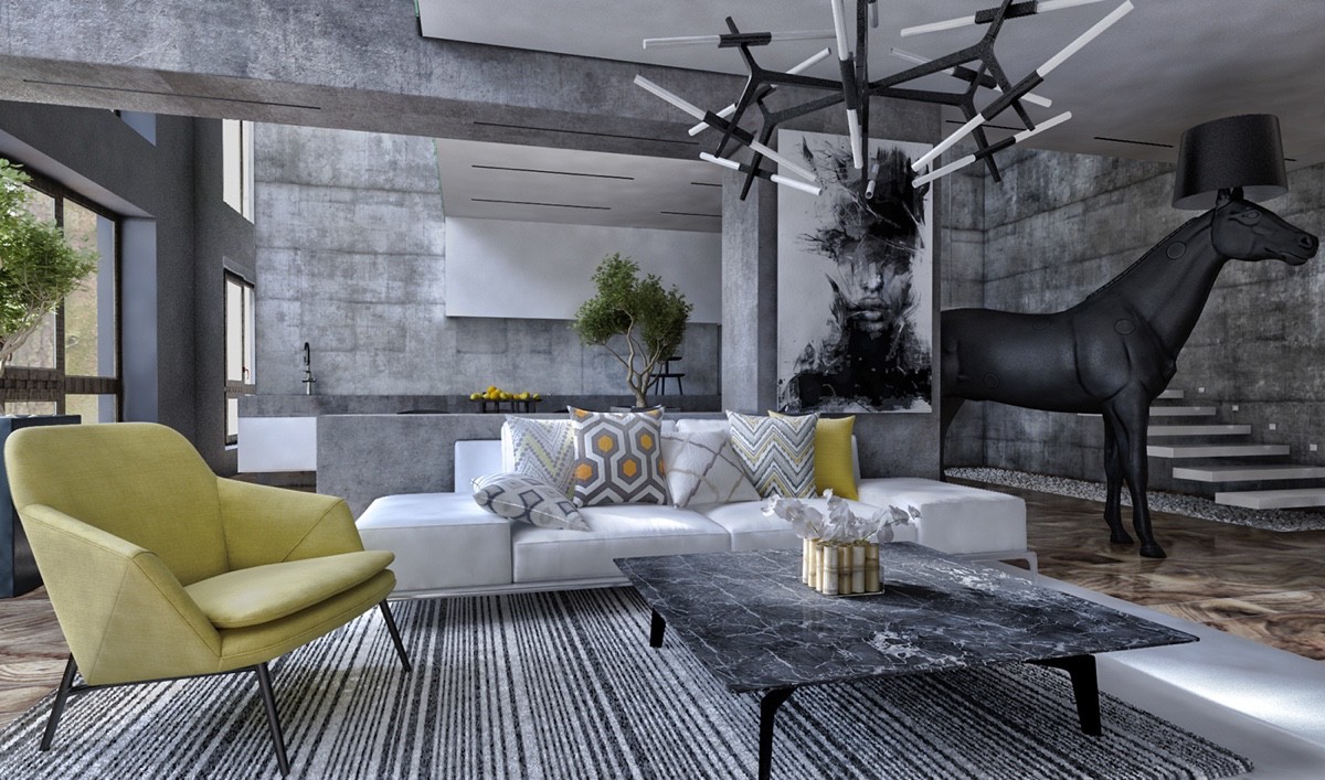 luxurious gray living room