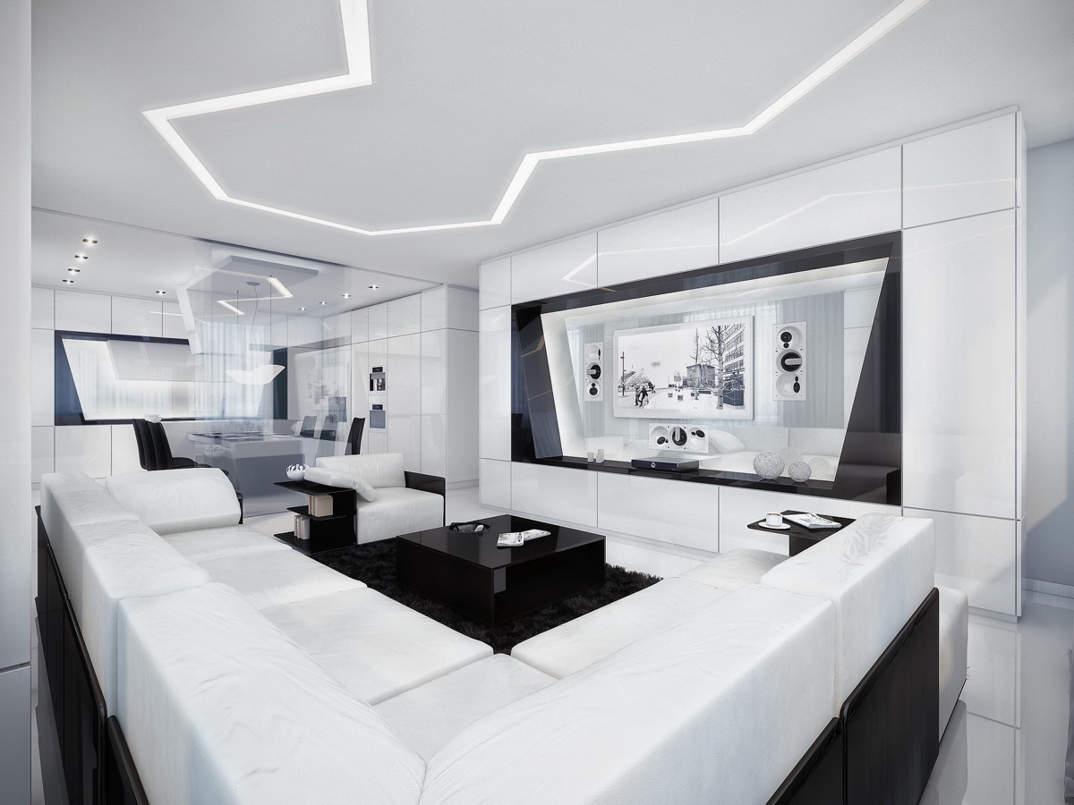 black-and-White-Modern-Living-Room-geometric 