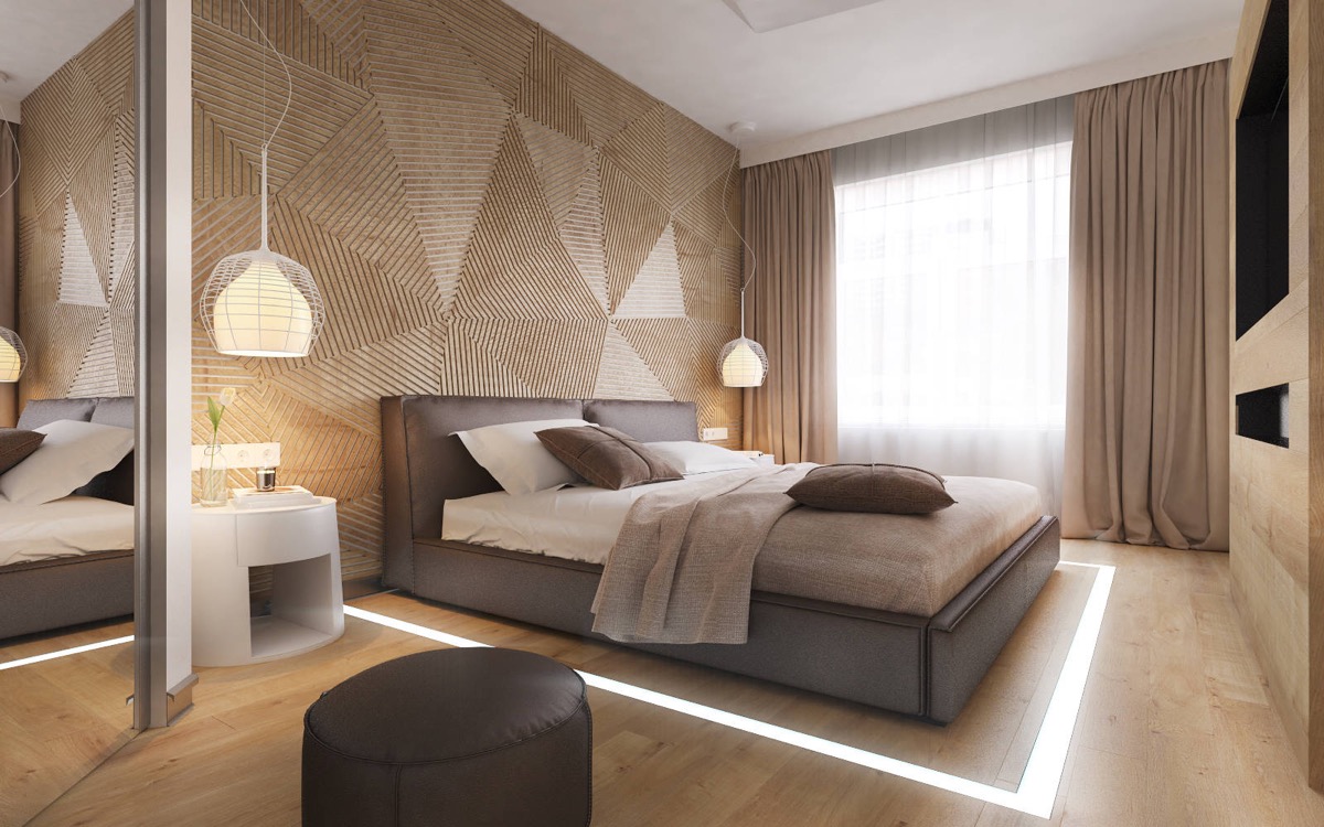 bedroom-accent-wall-geometric-texture-patterned
