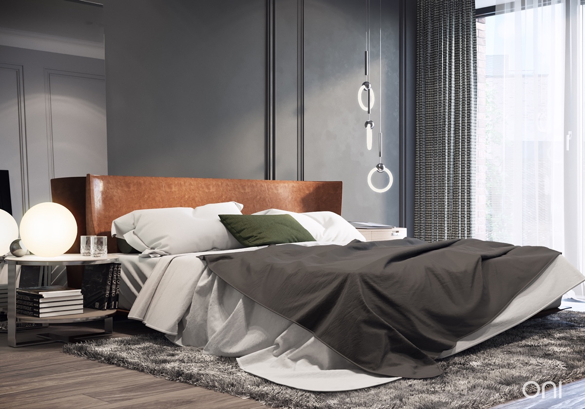 trendy gray bedroom design