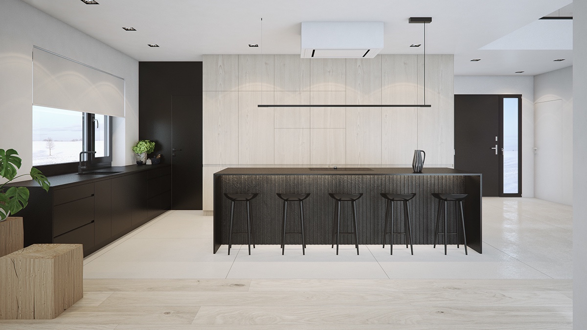kitchen-room-black-white-wood