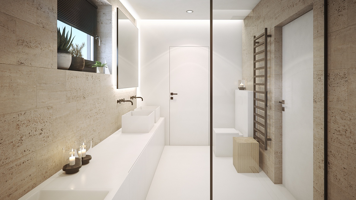 modern-bathroom-open-shower-indoor-pot-plants