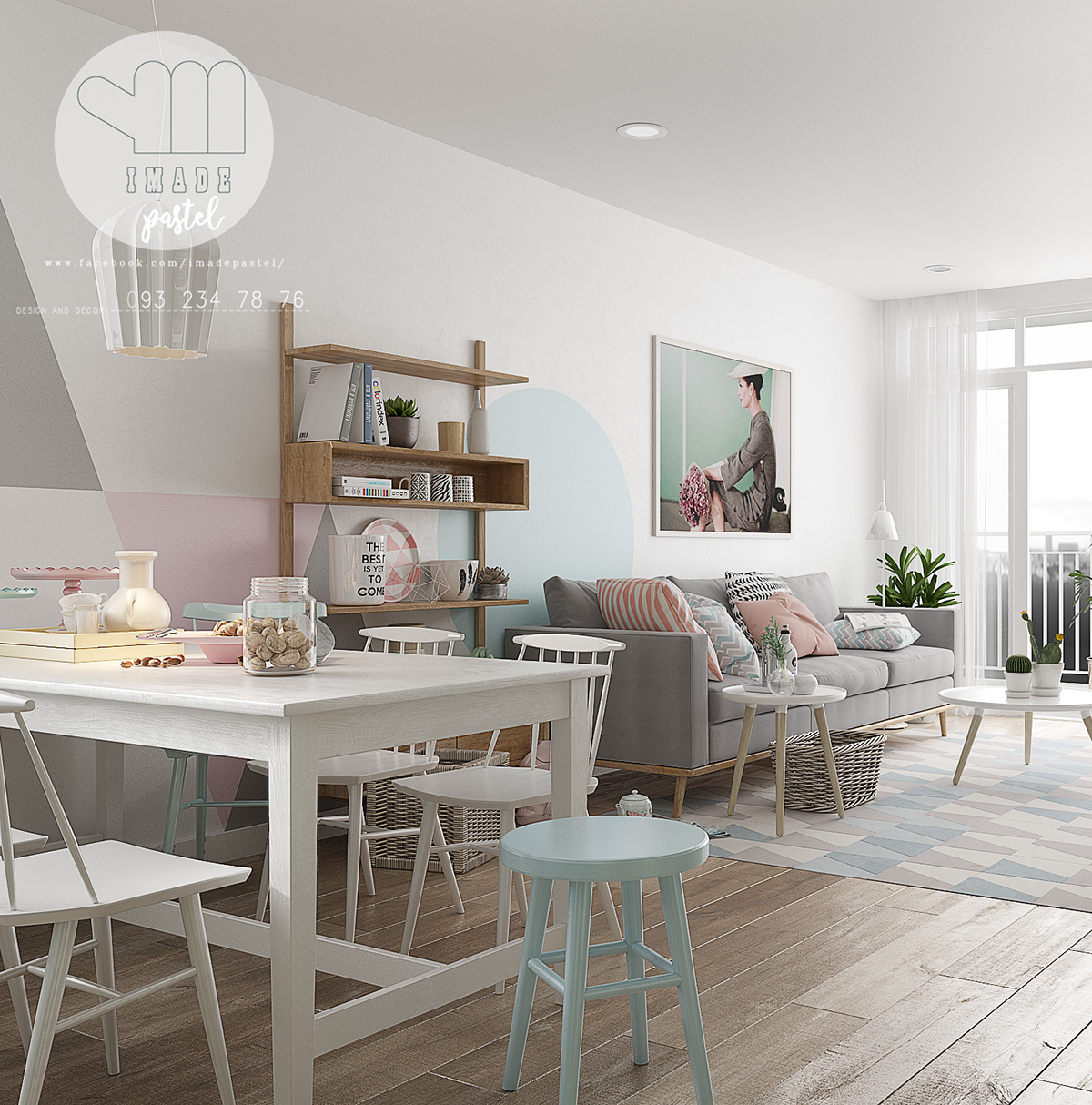 Scandinavian-pastel-dining-room-wall-decal