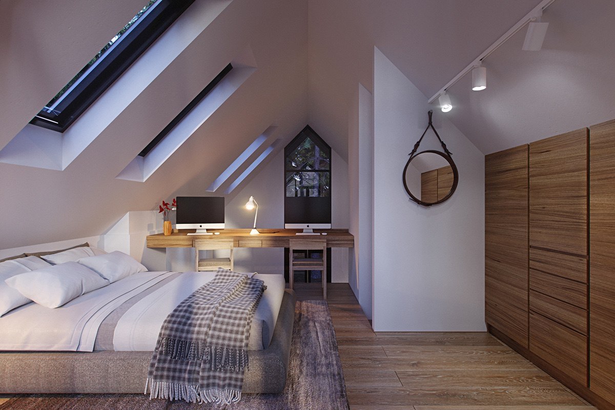 stylish bedroom-loft-with-gabled-ceiling 