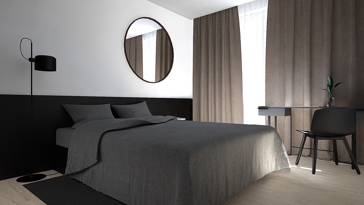 minimalist-bedroom-design with wooden