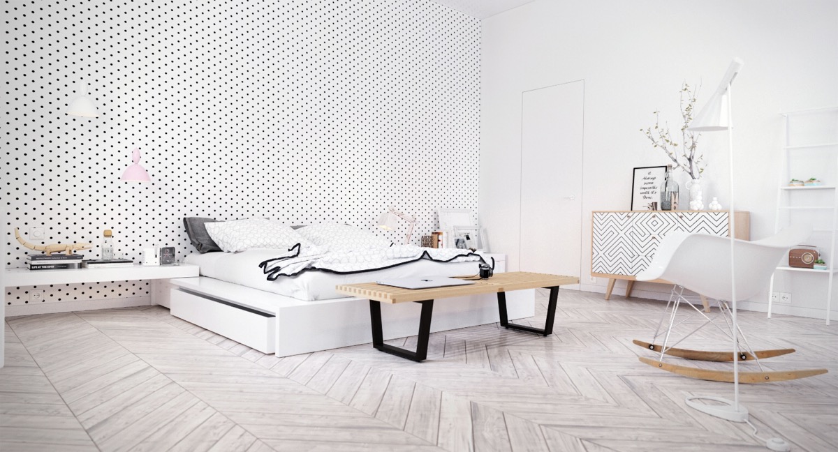 polka-dot-wall-bedroom