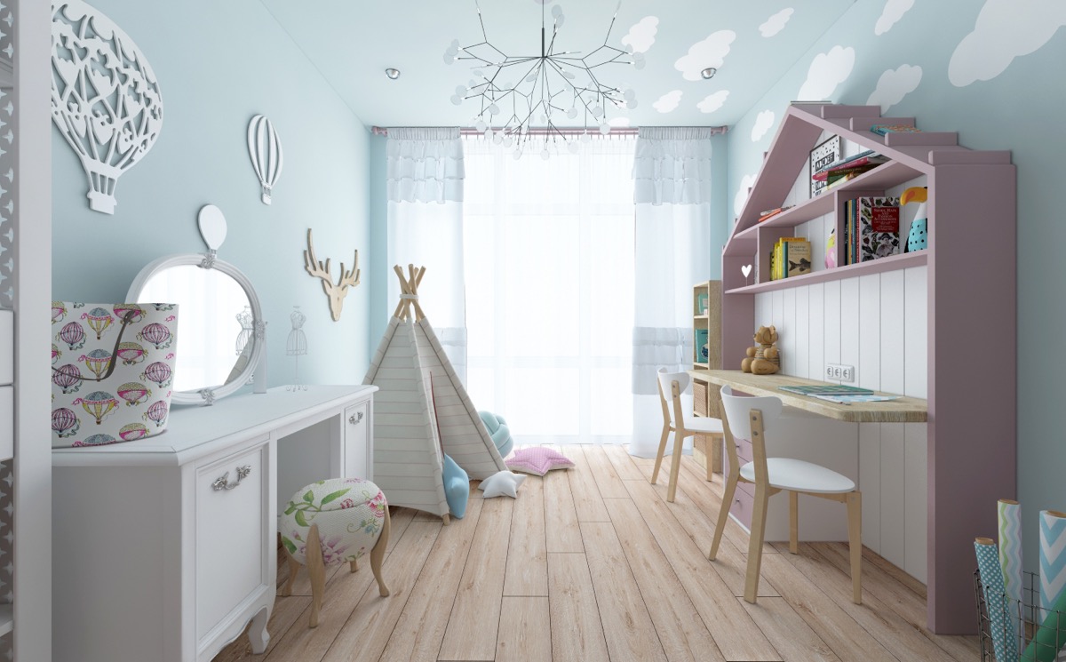blue-cloud-design for kids room design