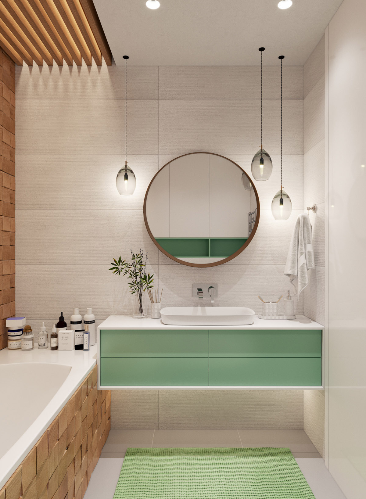 green-and-white-bathroom-design
